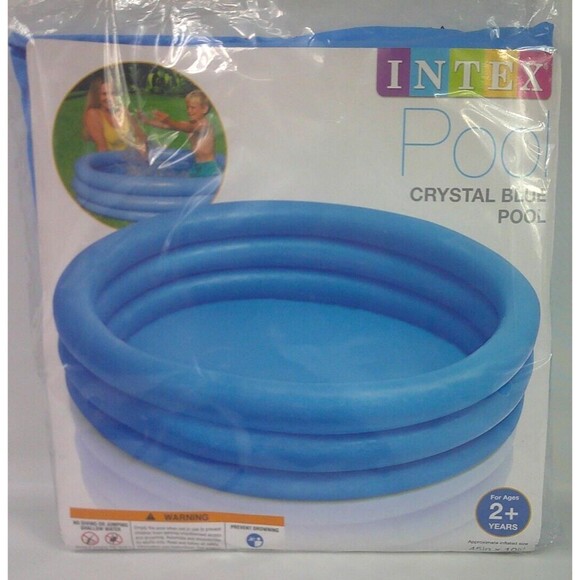 Intex Crystal Blue Pool Baby Swimming Inflatable Pool 45 x 10 Age 2+ New Sealed - Picture 1 of 4